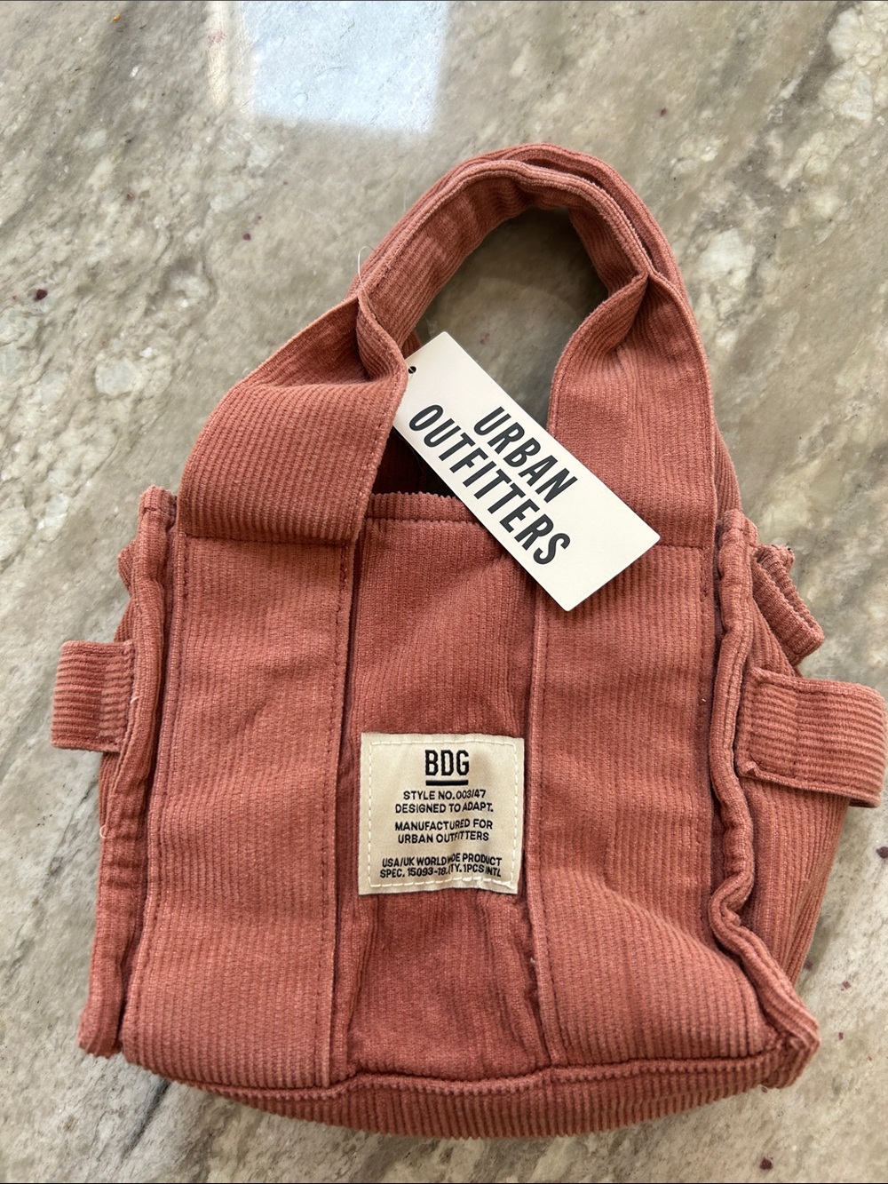 Urban Outfitters BDG Corduroy Mini Tote Bag in Dusty Rose